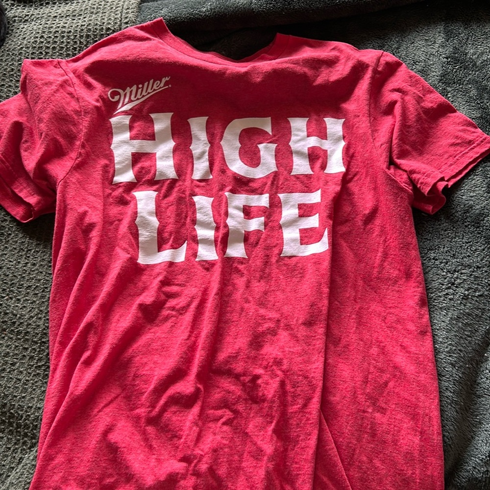 red miller high life beer shirt